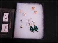 Four pairs of sterling earrings: two pairs
