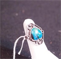 Ring marked Mexico, size 5, blue stone