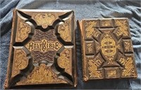 F2)  very old Bibles hard unique covers