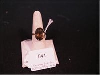 Gold ring marked K14 with large smoky quartz,
