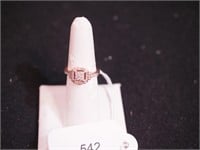 Rose gold 10K ring with diamonds, size 6, 3.6