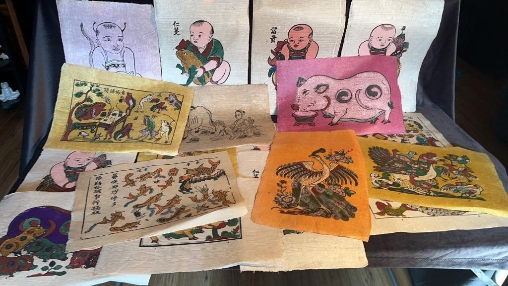VIETNAMESE FOLK ART PRINTS ON HANDMADE PAPER