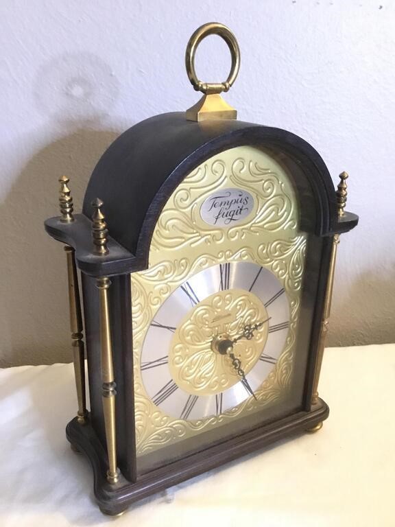 Vtg German Atlanta Wind Up Emperor Mantle Clock