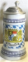 Vtg Domex German Bayern Checkered Beer Stein