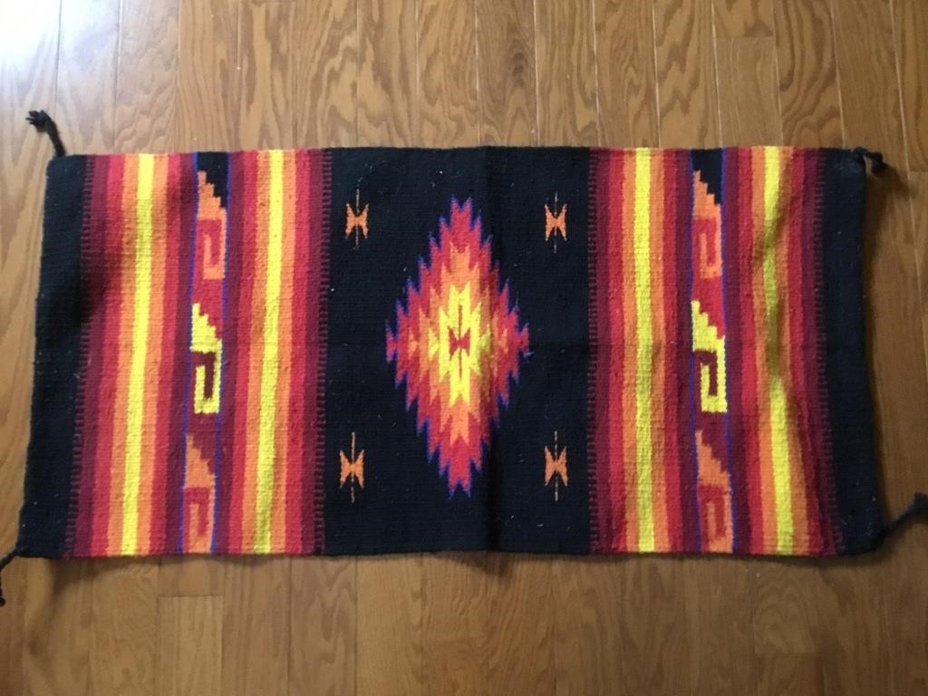Native Style Blk/Red Woven Table Runner 40"x20"