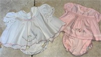 Embroidered Pink and White Baby Outfits