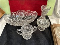 *LOT OF PRESSED GLASS ITEMS