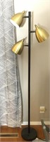 Vtg Style Contemporary Brass 3 Globe Floor Lamp