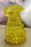 Ruffle Edge Yellow Glass Vase