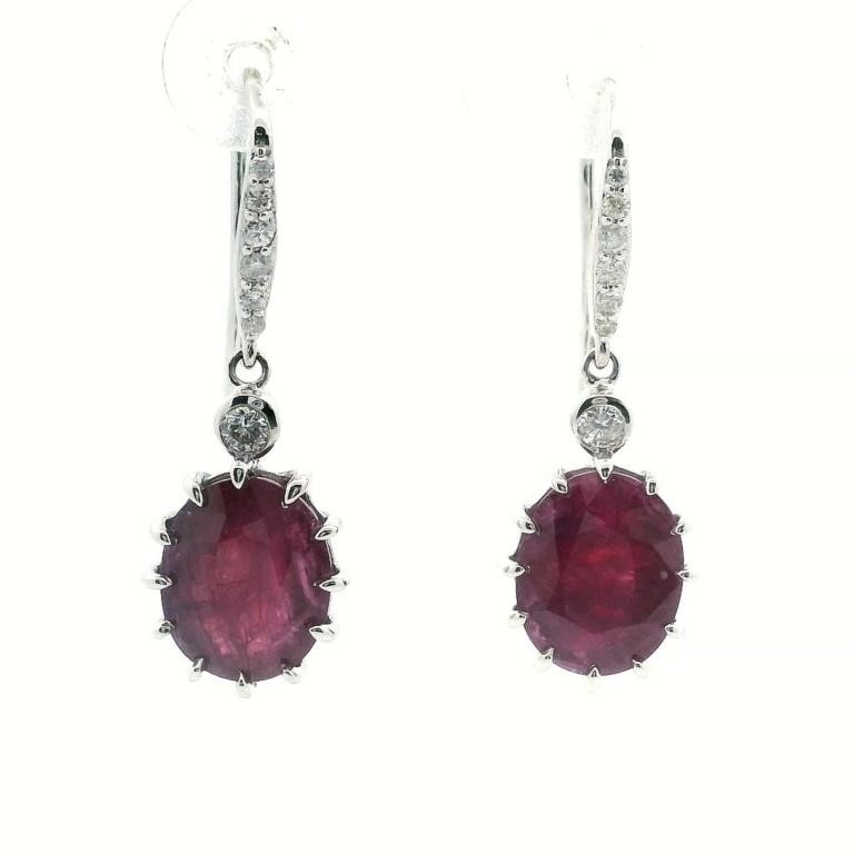 14ct W/G Ruby 6.87ct earrings