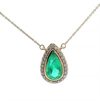 18ct colombian emerald (3.01ct) & DIA pendant