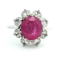 18ct W/G Ruby 1.95ct and diamond 1.77ct ring