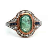 9ct R/G Emerald 1.59ct ring