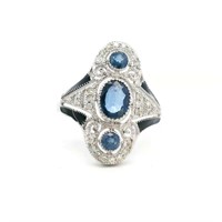 18ct W/G Sapphire & Diamond ring