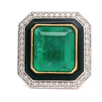 18ct W/G Columbian Emerald (7.97ct) ring