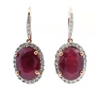 14ct R/G Ruby 11.71ct earrings