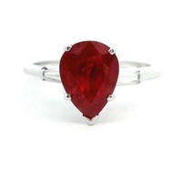 14ct W/G Ruby 2.49ct and diamond ring