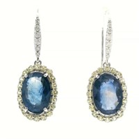 14ct W/G Sapphire and diamond earrings