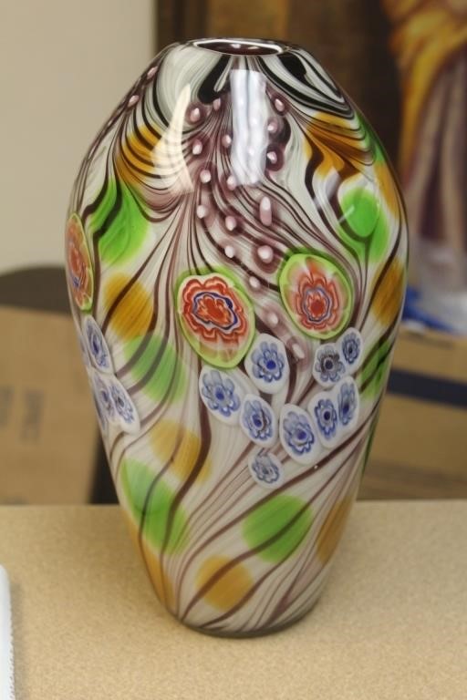 Art Glass Millifiori Vase