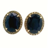 14ct Y/G Sapphire 12.80ct earrings