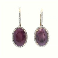 14ct Y/G Ruby 14.96ct earrings