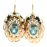 14ct Y/G Topaz earrings
