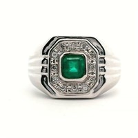 Platinum Colombian Emerald 0.66ct ring