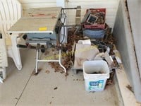 Portable Table Saw, Bucket of Fishing Weights,
