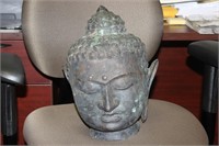 Antique Chinese Bronze Buddha Head