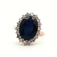 14ct R/G Sapphire 6.65ct ring
