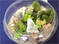 Amethyst & Crystal  Garden In 8" Glass Bowl