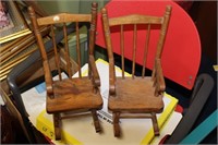 Two Salesman or Doll Furniture-Pair of Rockers