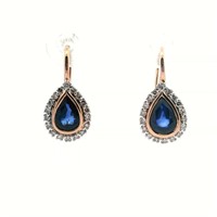 18ct R/G Sapphire 2.10ct earrings