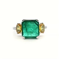 14ct W/G Emerald 6.21ct rng
