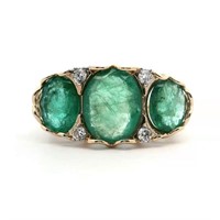 14ct Y/G Emerald 5.24ct ring