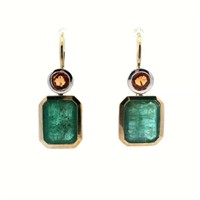 10ct Y/G Emerald 5.10ct earrings