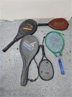 Lot of racquetball & tennis rackets