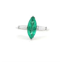 Plat Colombian Emerald 1.22ct ring