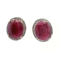 14ct R/G Ruby 10.83ct earrings