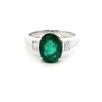 Platium Emerald & Dia ring