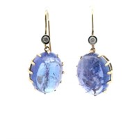 14ct Tanzanite 27.12ct & diamond earrings