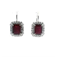 14ct W/G Ruby 2.88ct earrings