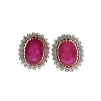 14ct R/G Ruby 7.22ct earrings