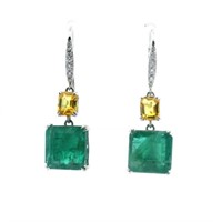 14ct W/G Emerald 8.60ct earrings