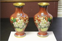 A Pair of Chinese Cloisonne Vases- Vintage