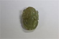 Carved Jade Pendant in Fruit and Flower Form