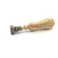 Victorian carved bone seal fob