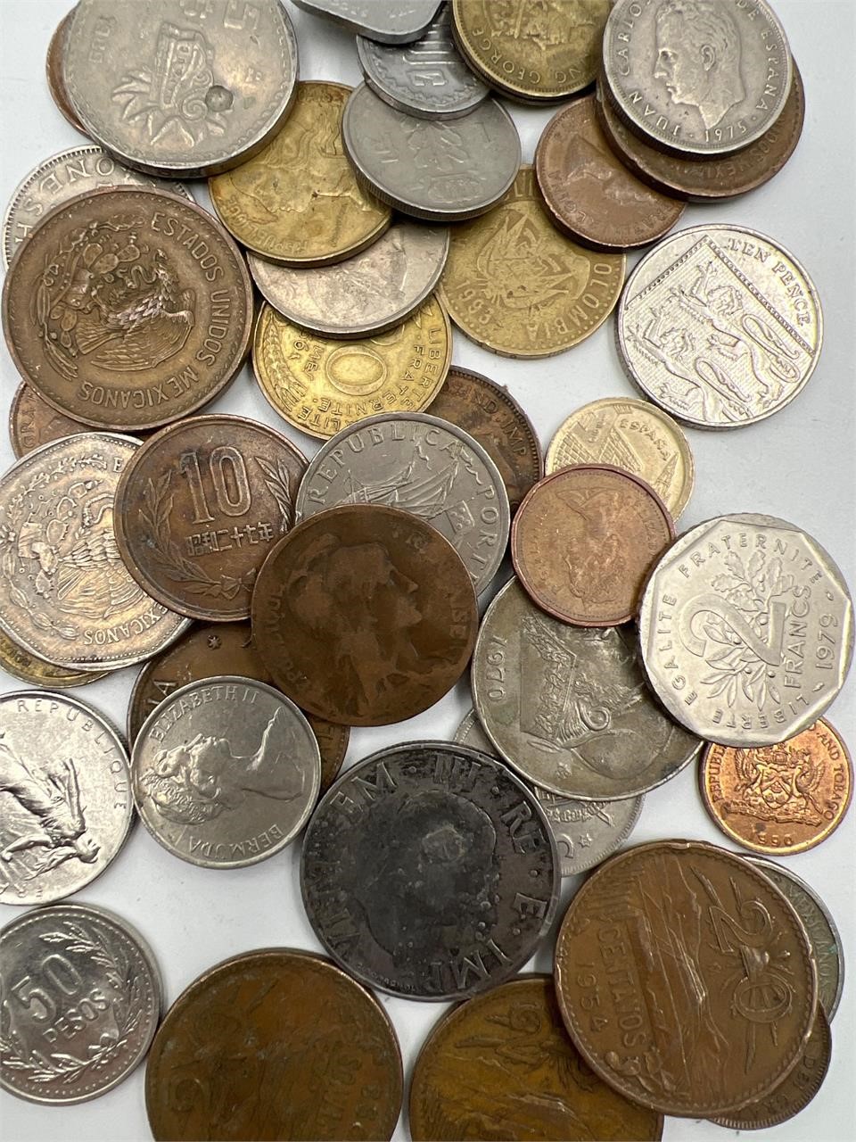 Unsearched foreign coins