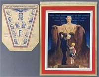 1940s Political Fan & Lincoln Lithograph