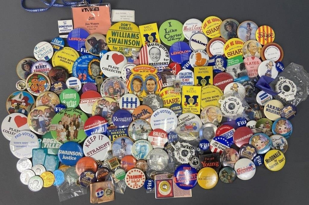 Pin Back Buttons, Political and Movies